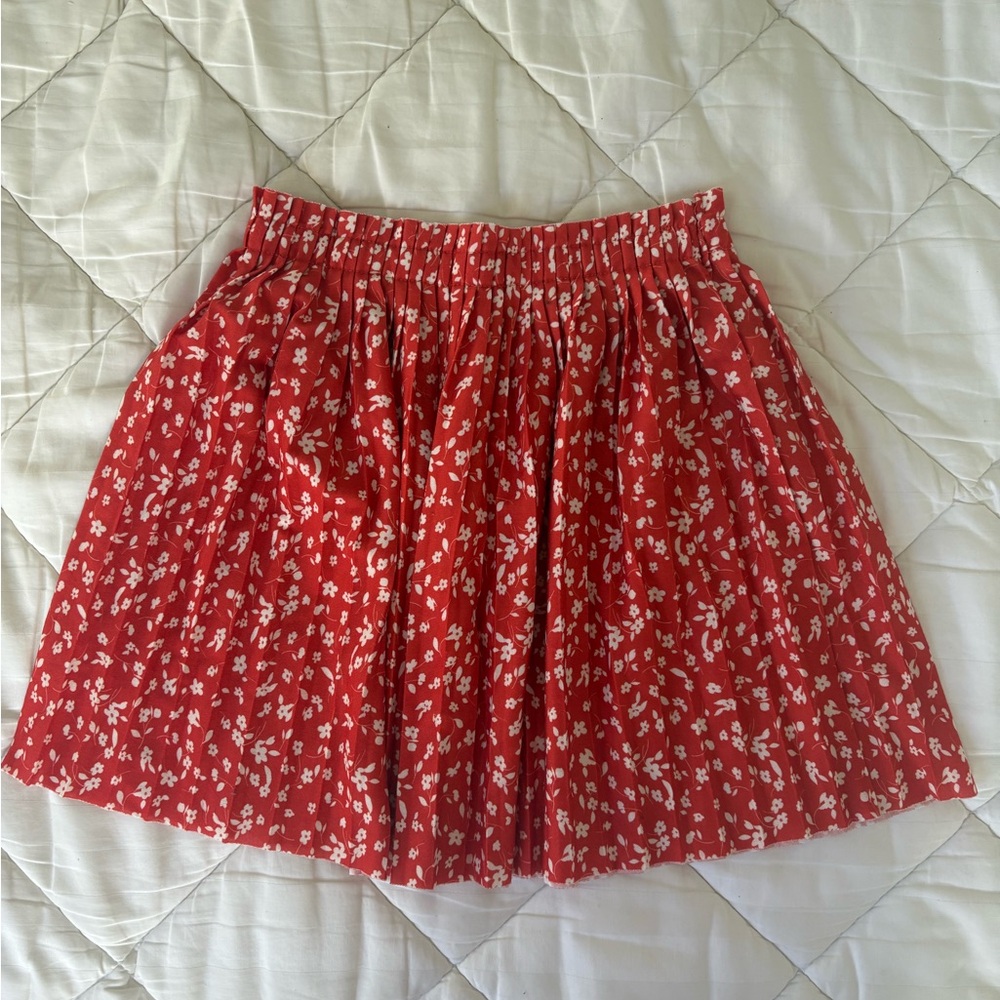 Floral Red Skirt